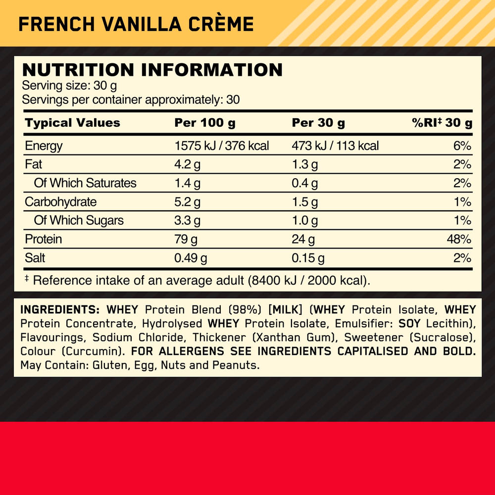 Optimum Nutrition Gold Standard Whey — French Vanilla