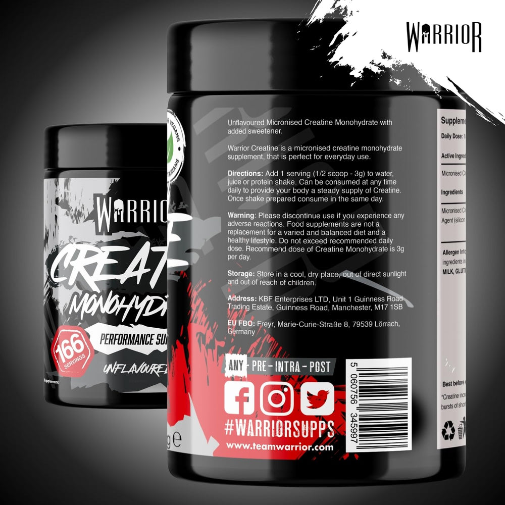 Warrior Creatine Monohydrate — Unflavoured, 500g