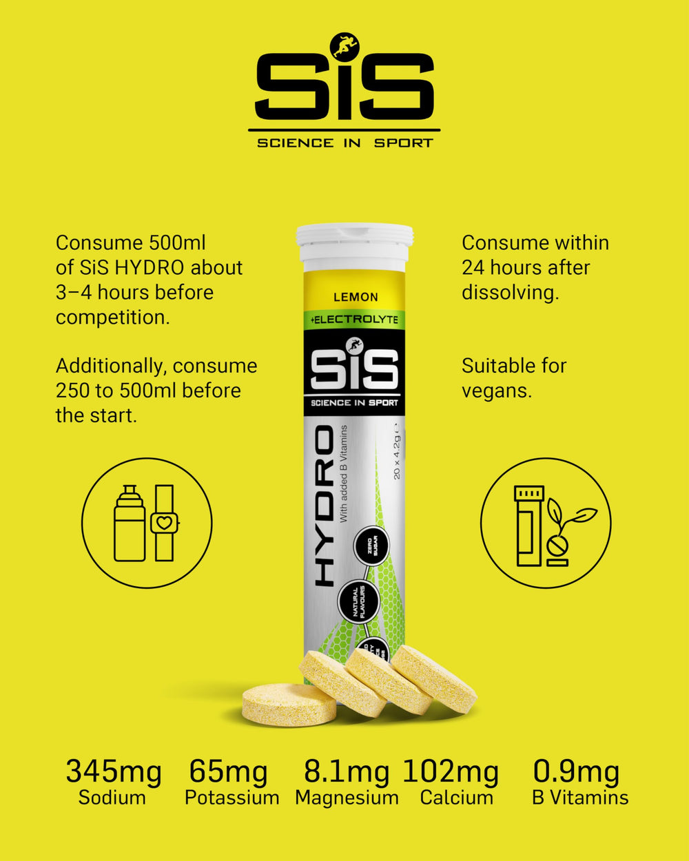 Science in Sport Hydro Electrolyte Tablets — Lemon