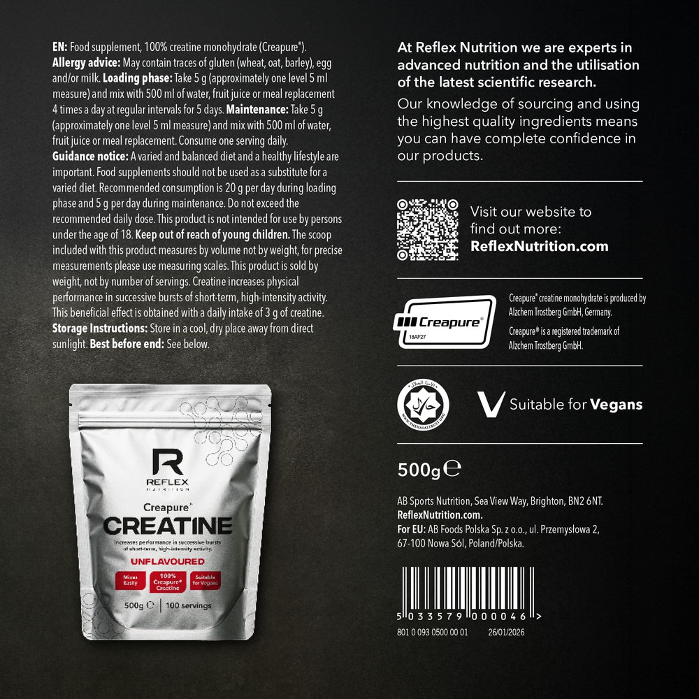 Reflex Nutrition Creapure Creatine — Unflavoured, 500g