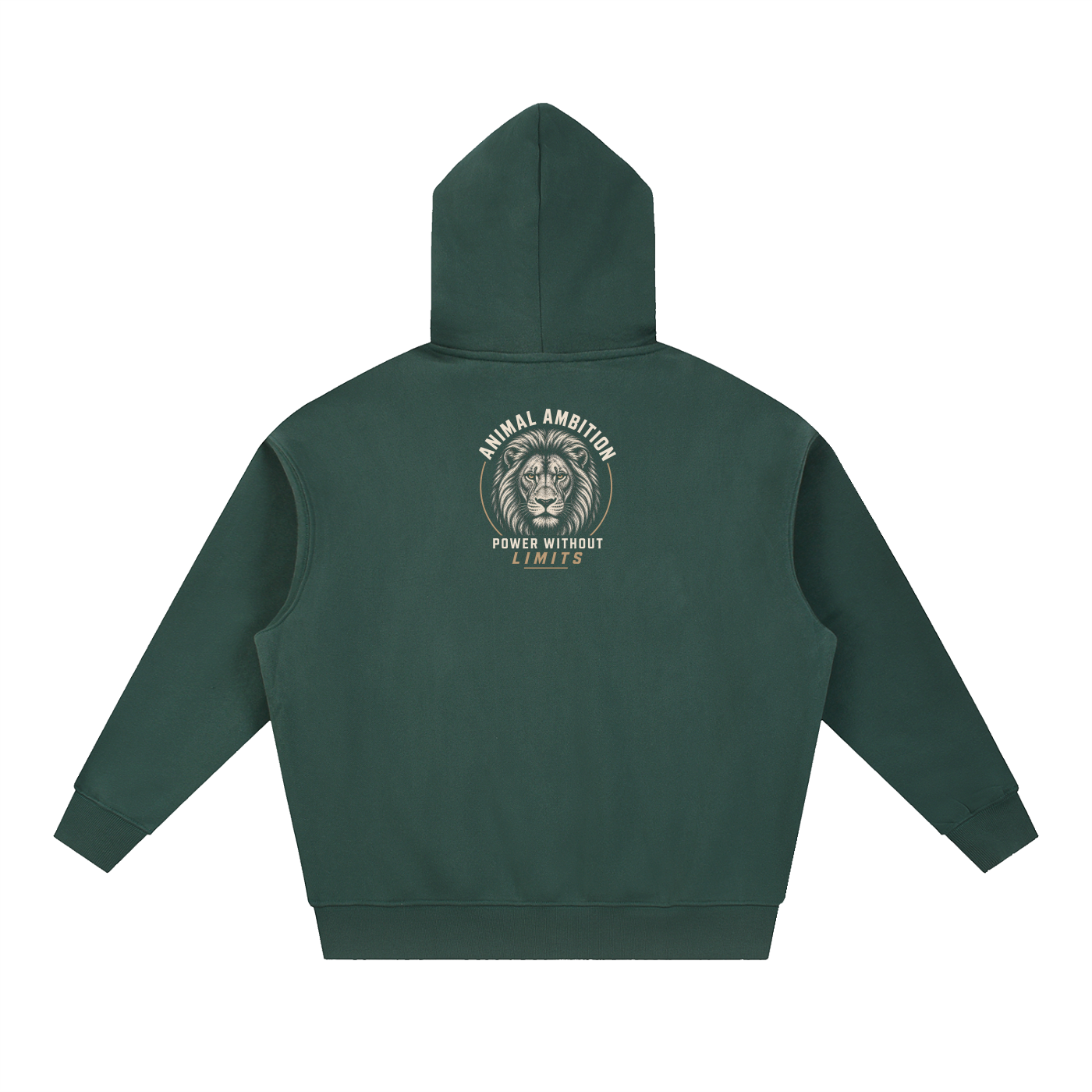 ANIMAL AMBITION Lion Crest Oversized Fleece Hoodie