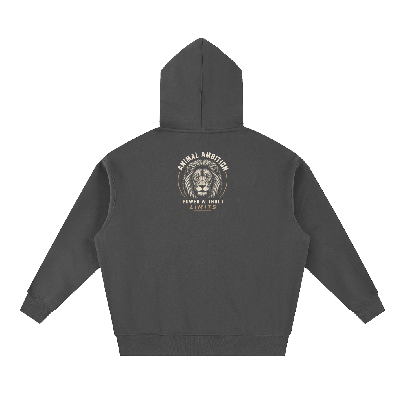 ANIMAL AMBITION Lion Crest Oversized Fleece Hoodie