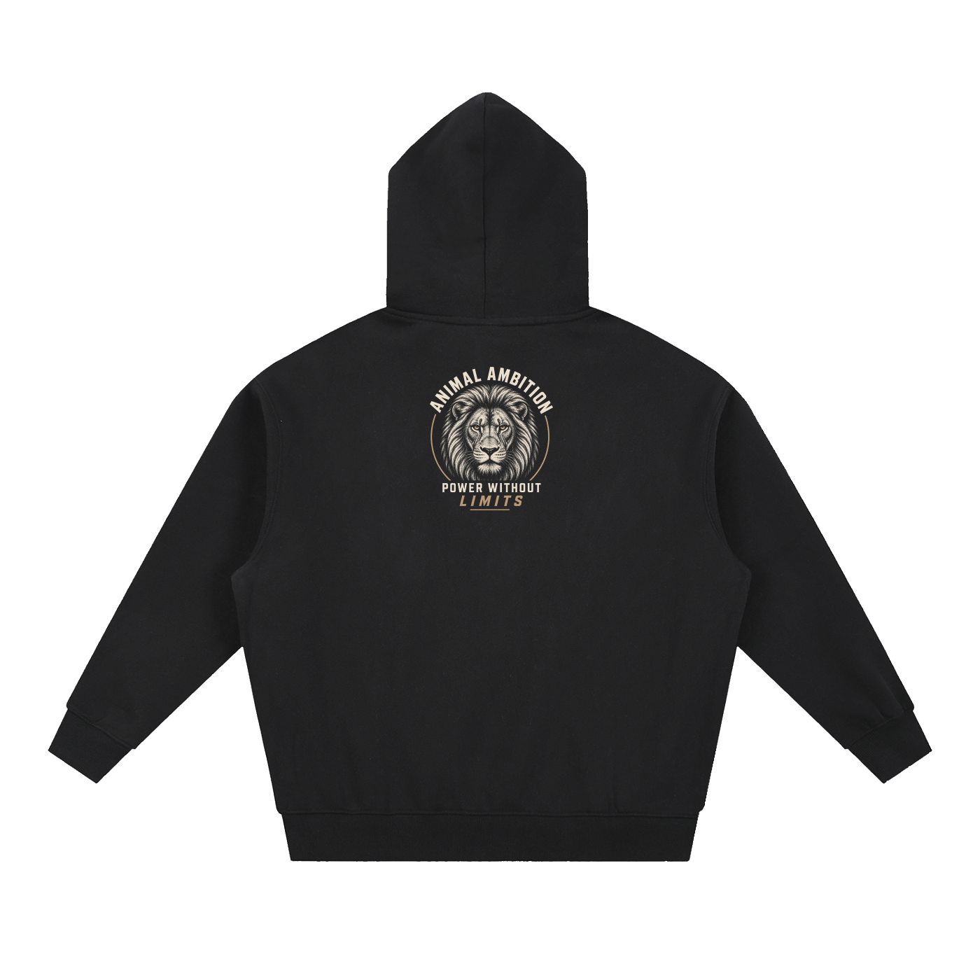 ANIMAL AMBITION Lion Crest Oversized Fleece Hoodie