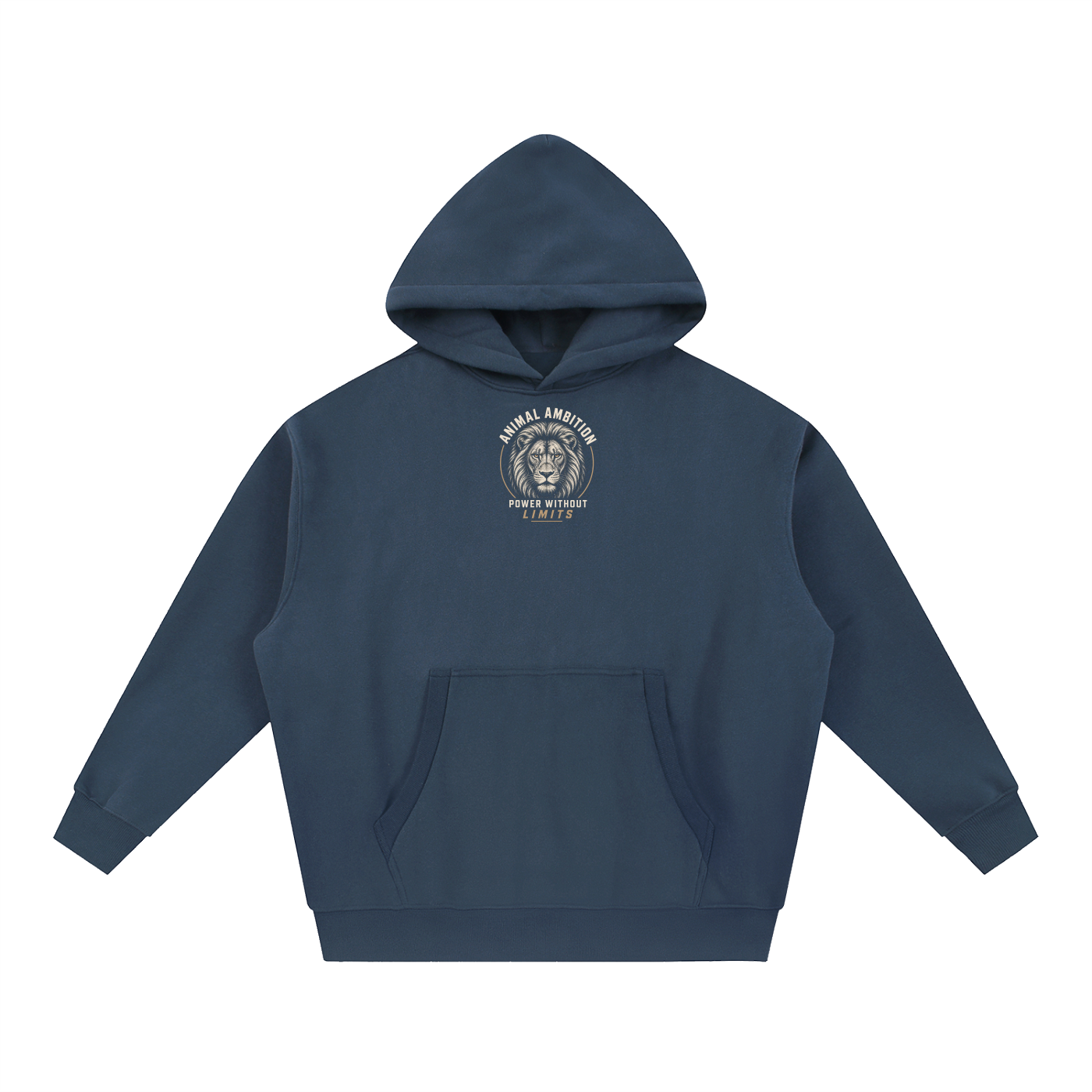 ANIMAL AMBITION Lion Crest Oversized Fleece Hoodie