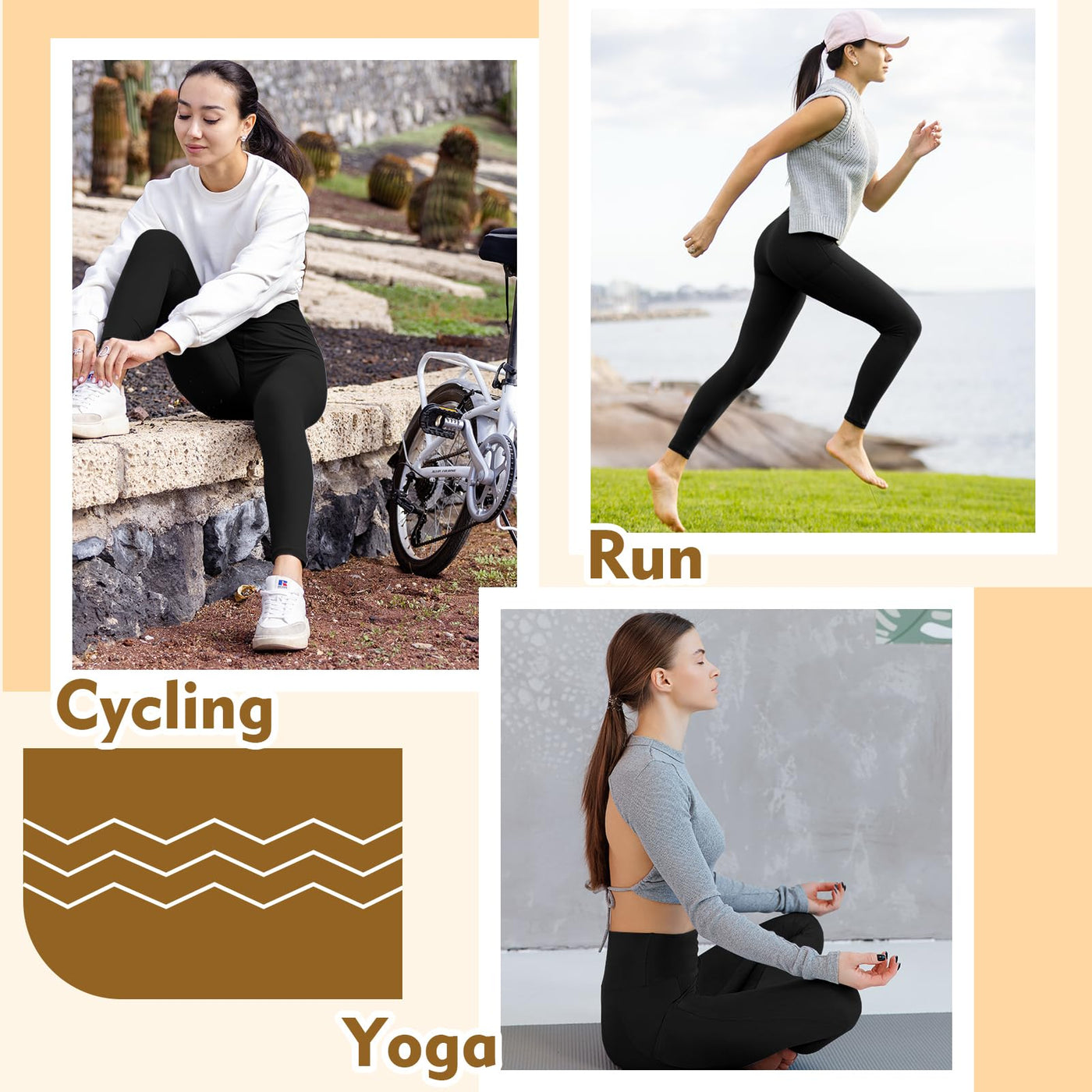 Sanpetix Women's High-Waisted Gym Leggings