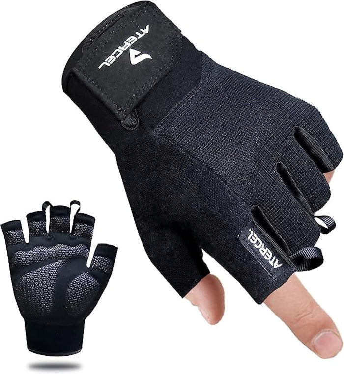 ATERCEL Weightlifting Gloves — Black, Medium