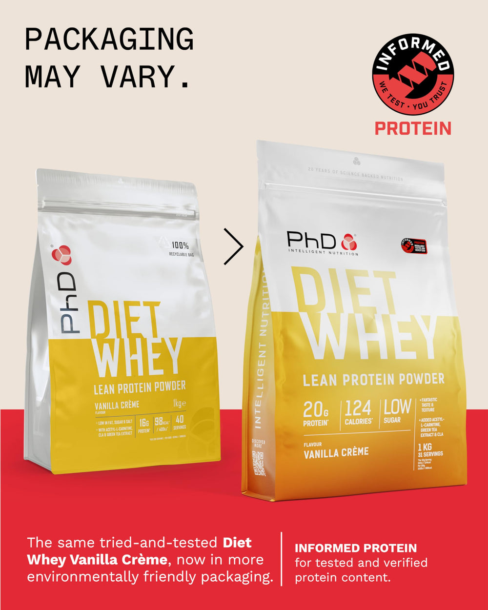 PhD Diet Whey — Vanilla Crème, 1kg