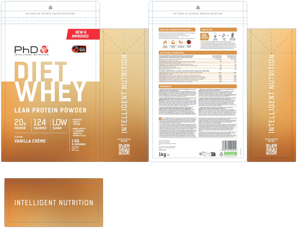 PhD Diet Whey — Vanilla Crème, 1kg