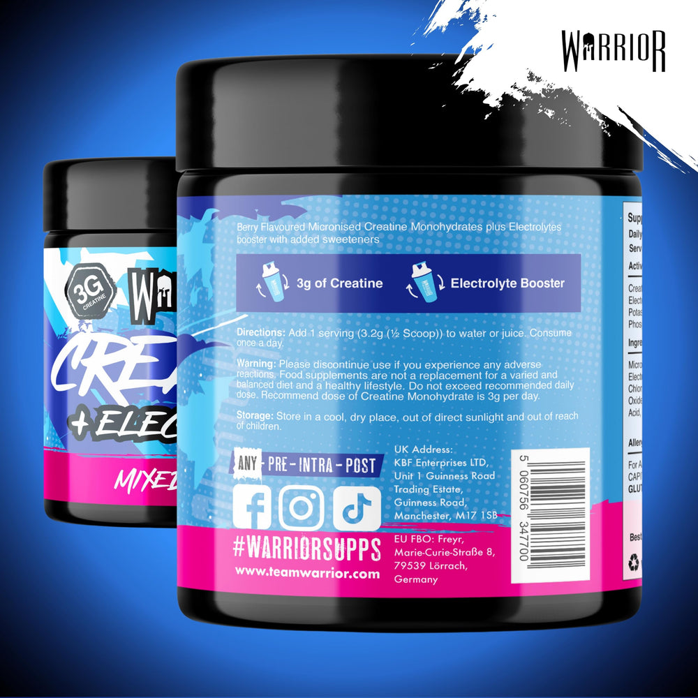 Warrior Creatine Plus Electrolytes — Mixed Berry, 360g