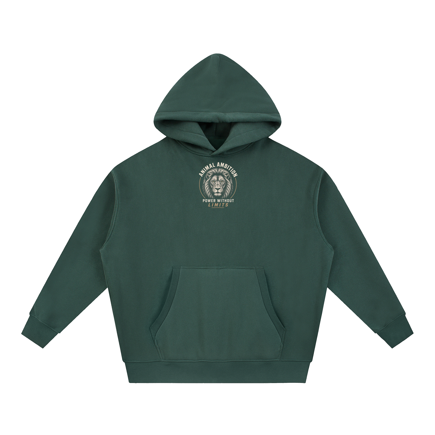 ANIMAL AMBITION Lion Crest Oversized Fleece Hoodie