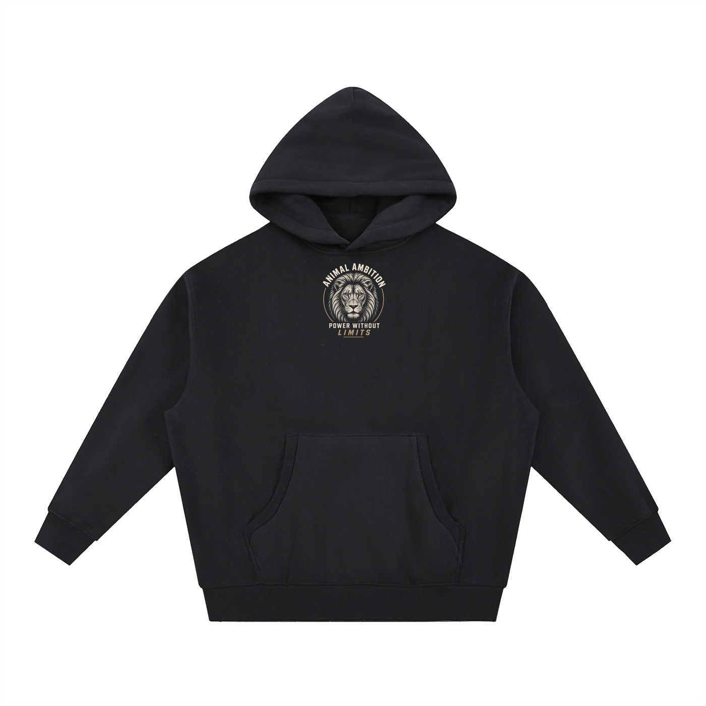 ANIMAL AMBITION Lion Crest Oversized Fleece Hoodie