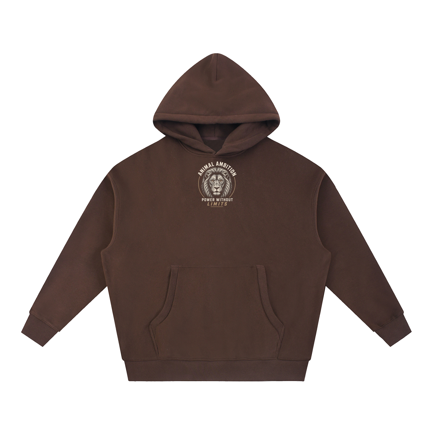 ANIMAL AMBITION Lion Crest Oversized Fleece Hoodie