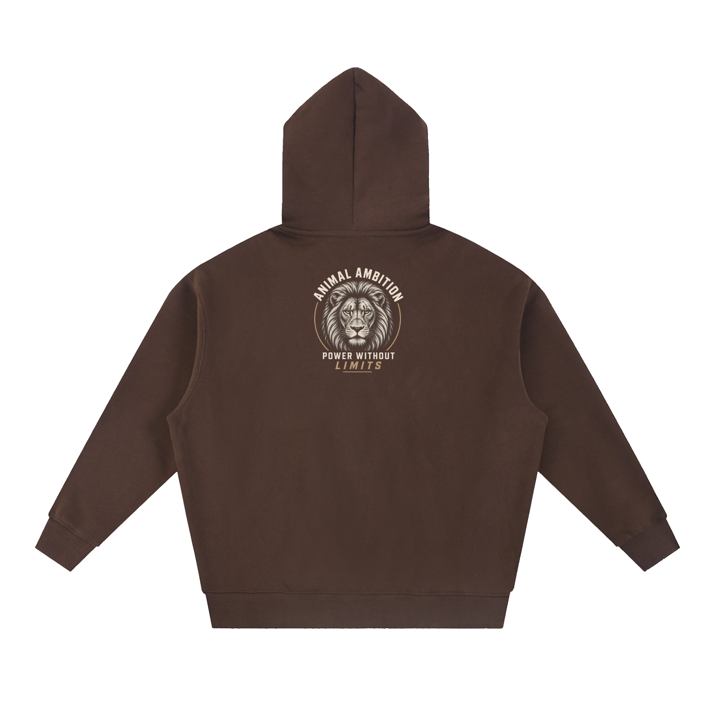 ANIMAL AMBITION Lion Crest Oversized Fleece Hoodie