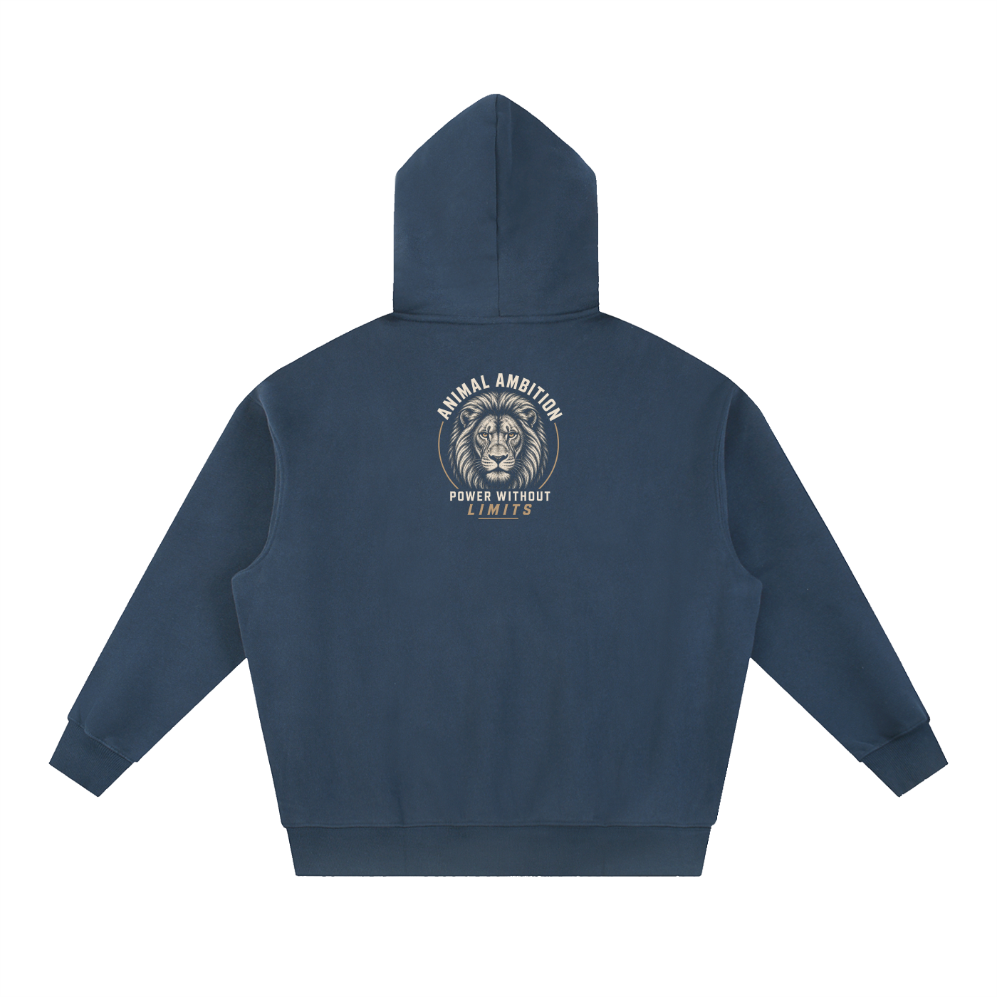 ANIMAL AMBITION Lion Crest Oversized Fleece Hoodie